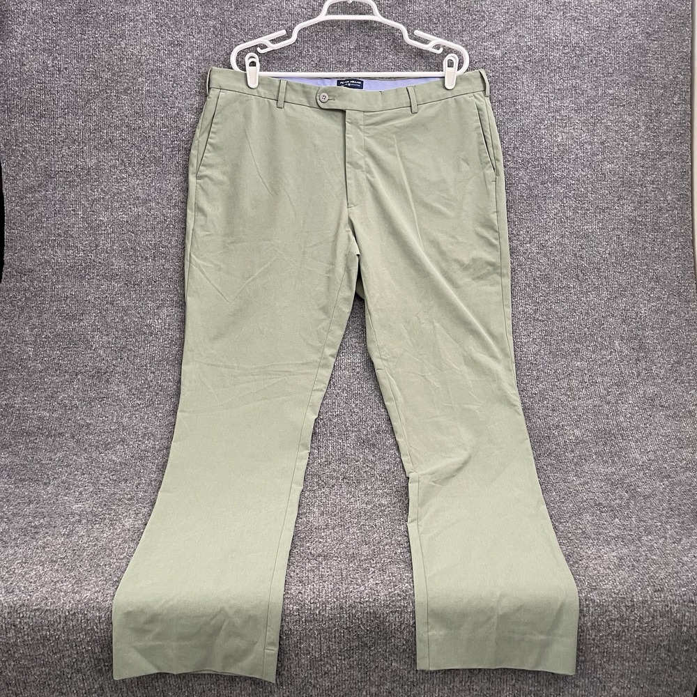 Peter Millar Crown Crafted Pants Mens Sz 38/32 Performance Trouser Chino Green